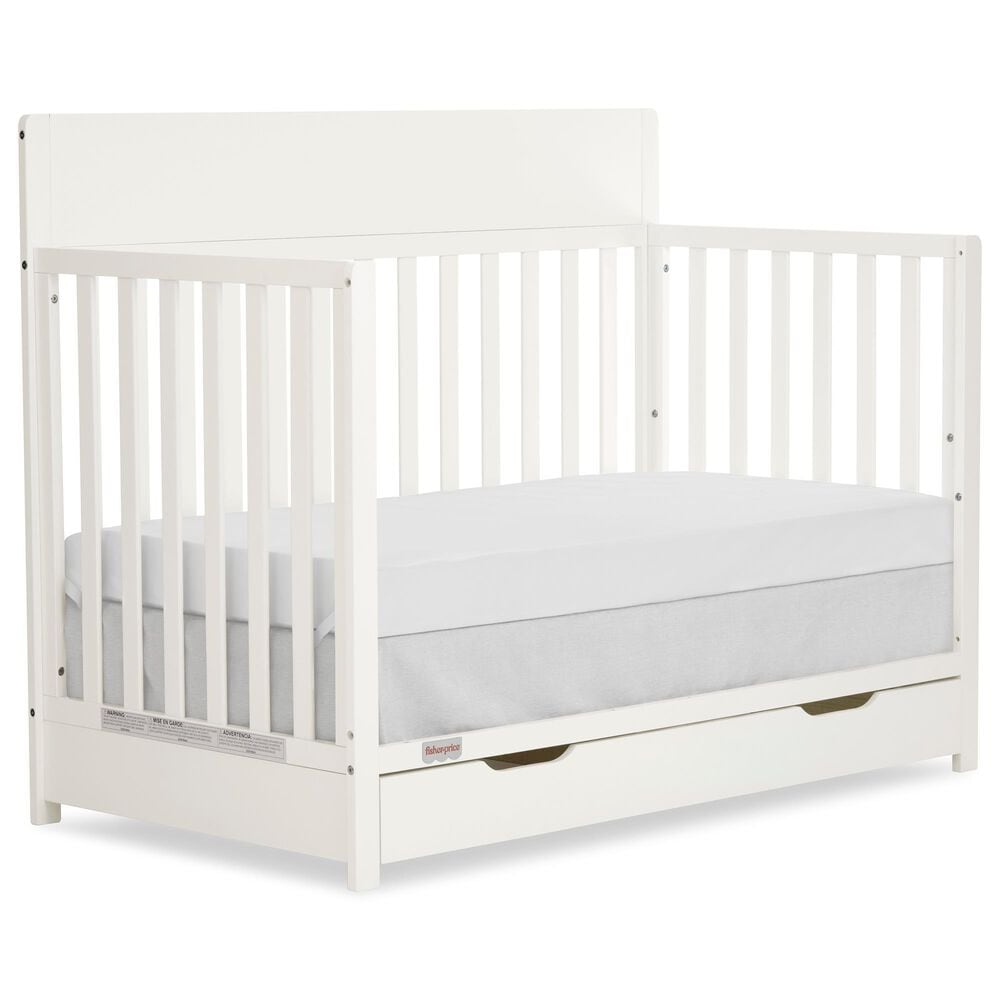 Evolur Meadowbrook 4-In-1 Convertible Crib with Drawer in Cannolia Cream, , large