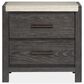 Nicolette Home Plum Creek King Upholstered Storage Bed with Two Nightstands in Ravenwood Black, , large