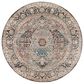 Surya Carlisle Oriental 5"3" Round Dusty Pink, Sage, Denim, Medium Brown and Dark Brown Area Rug, , large