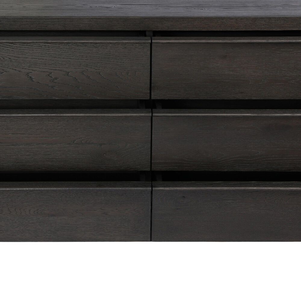 Four Hands Aramis 6 Drawer Dresser Only in Smoked Black Resawn, , large