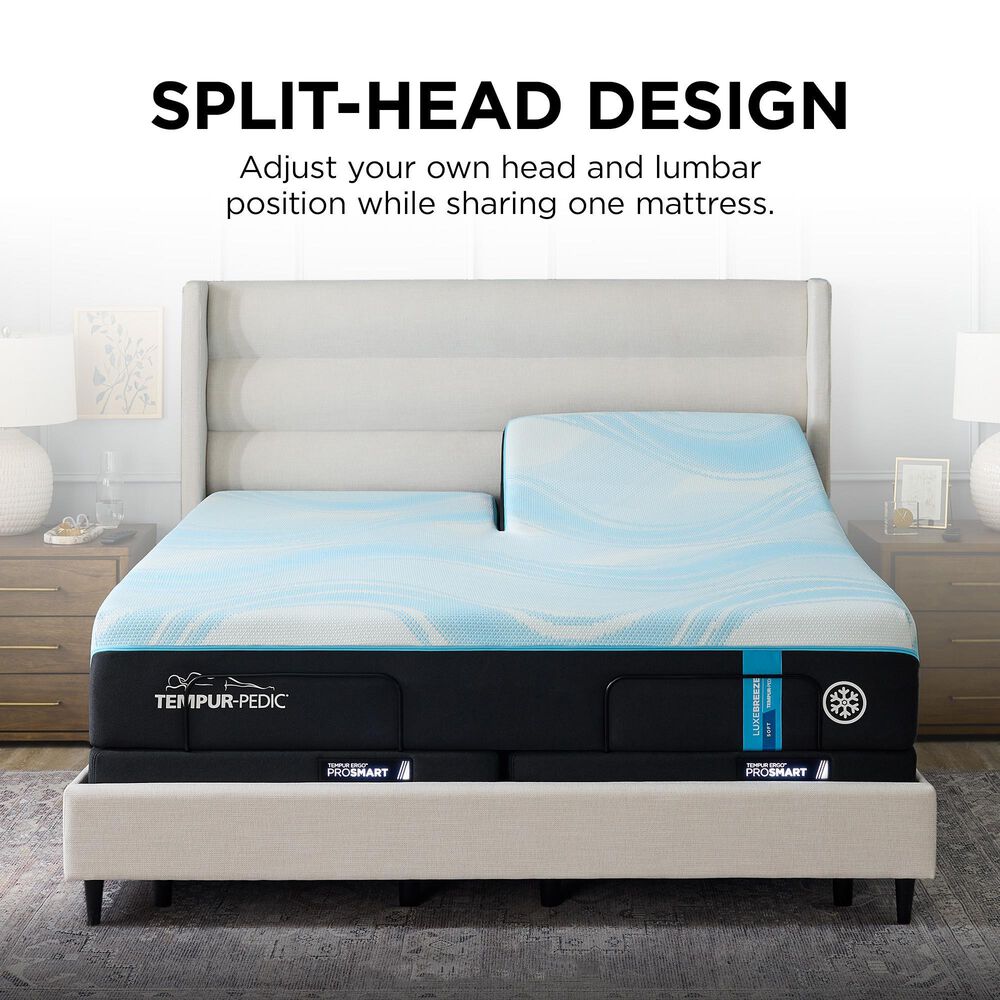 Tempur-Pedic LuxeBreeze 2.0 Soft Flex Head King Mattress with 2 Twin XL Ergo ProSmart Adjustable Bases, , large