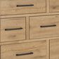 Ashley Galliden Queen Panel Bed and Two Nightstands in Light Brown, , large