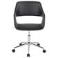 LumiSource Margarite Swivel Task Chair with Black Faux Leather Cushion in Chrome, , large