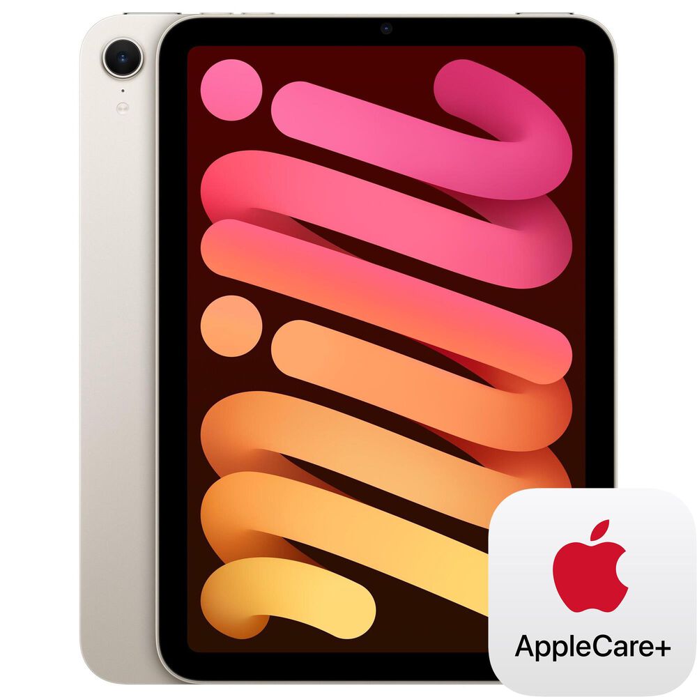 Apple iPad Mini Wi-Fi + Cellular 128GB - Starlight with 2-Year AppleCare+, , large