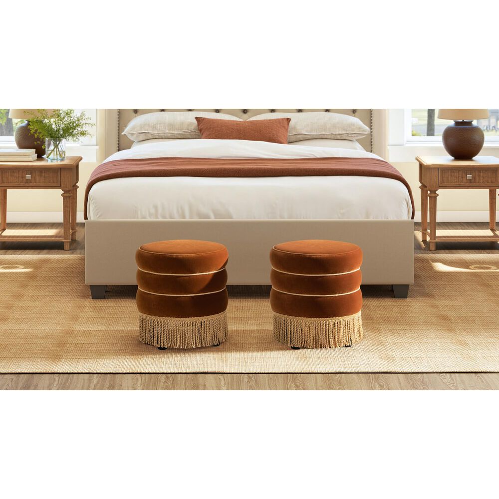 Jennifer Taylor Home Edward Pouf in Burnt Orange, , large