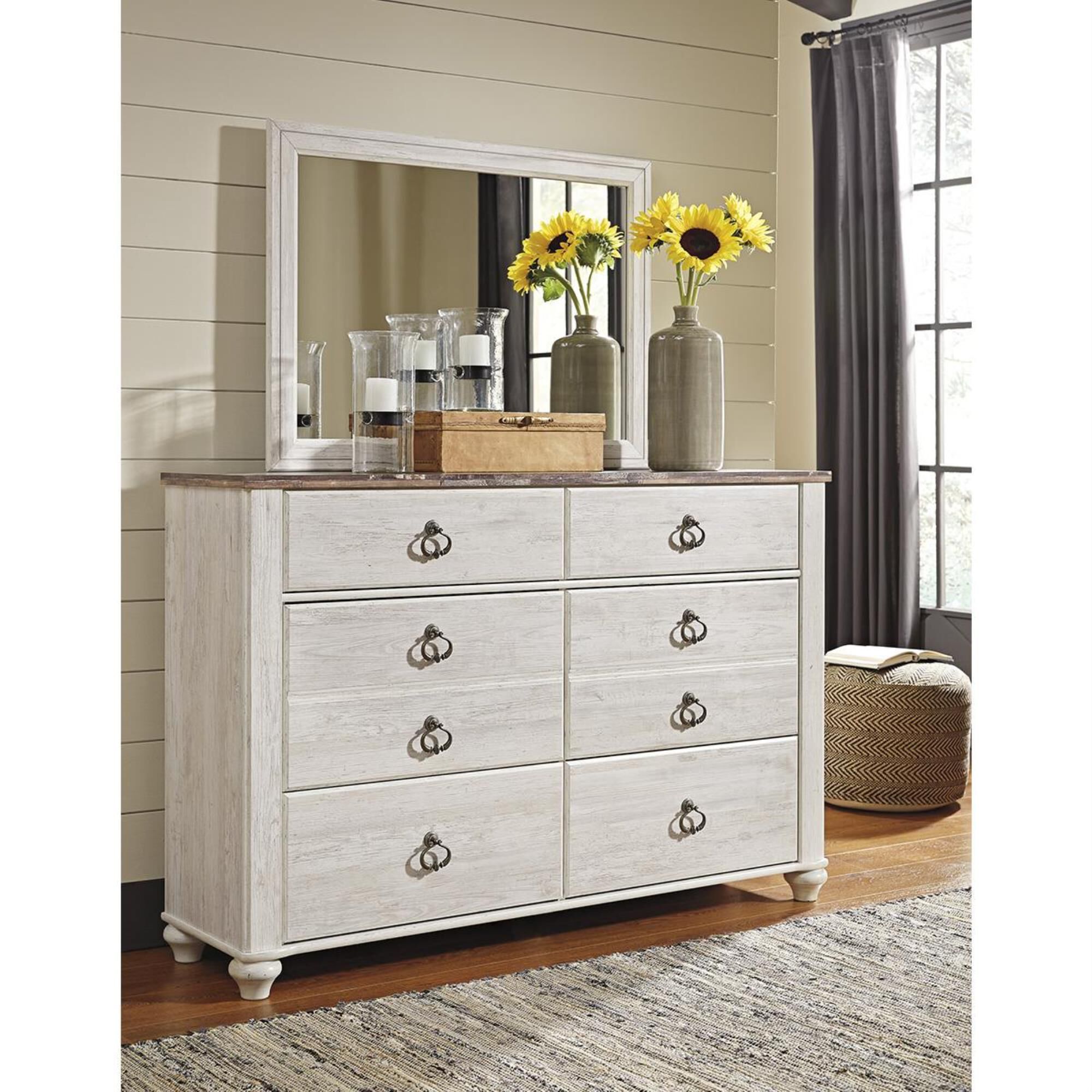 6 drawer shop dresser with mirror