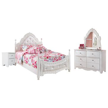 Signature Design by Ashley Exquisite 4 Piece Full Poster Bedroom Set in White, , large