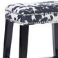 Linon Home Decor Walt Counter Stool with Black Cow Cushion in Black, , large