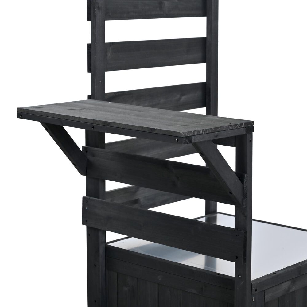 HOMLUX 62.3'' Outdoor Kitchen Island in Black, , large