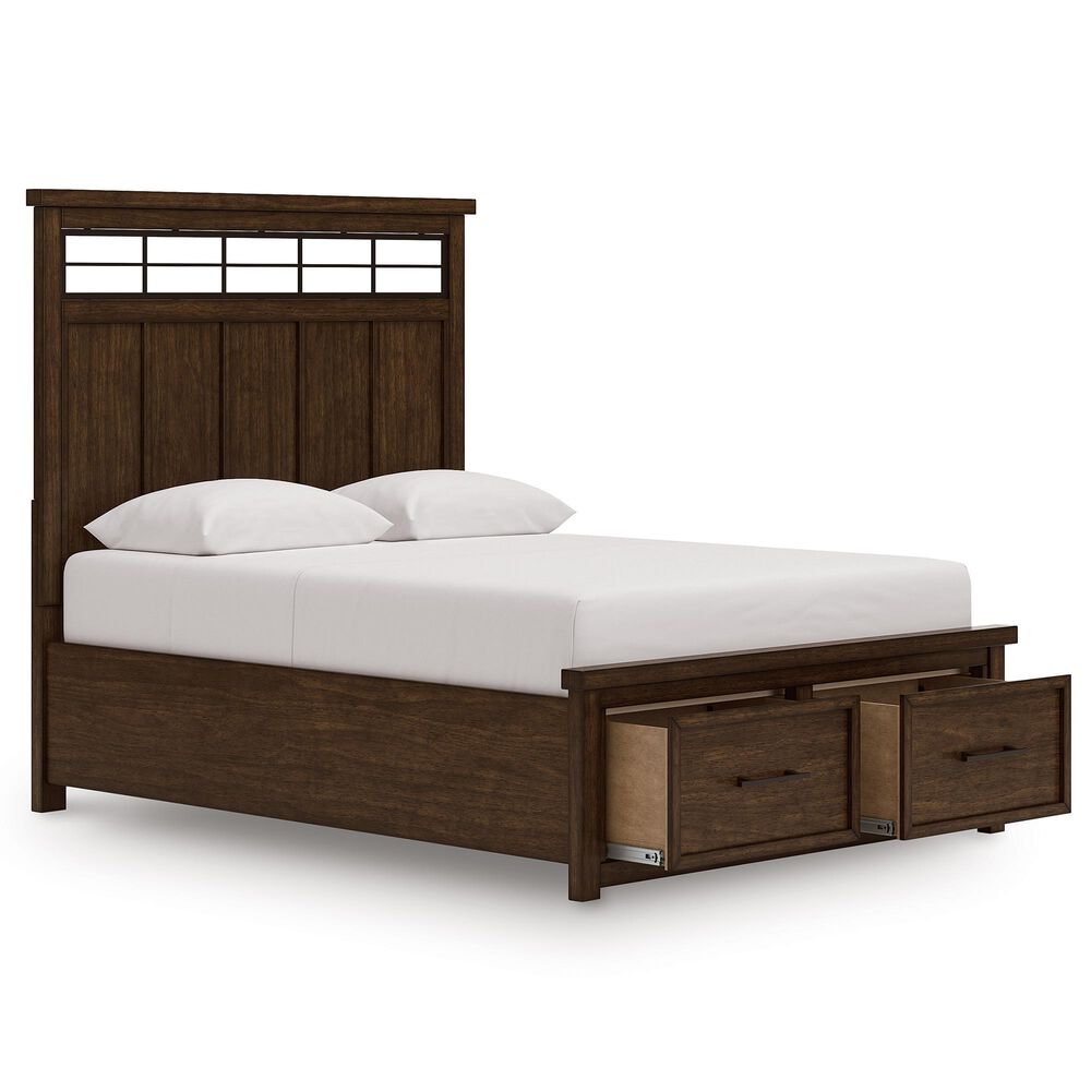 Ashley Taffenbrook Queen Storage Bed in Medium Brown, , large