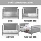 Oxford Baby Lazio 4-In-1 Convertible Crib in Dove Gray, , large