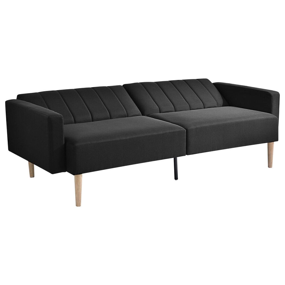Lifestyle Solutions Foxtrox Covertible Sofa in Black Fabric, , large