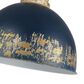 Golden Lighting Alison 1-Light Pendant with Antique Matte Navy Shade in Vintage Gold, , large