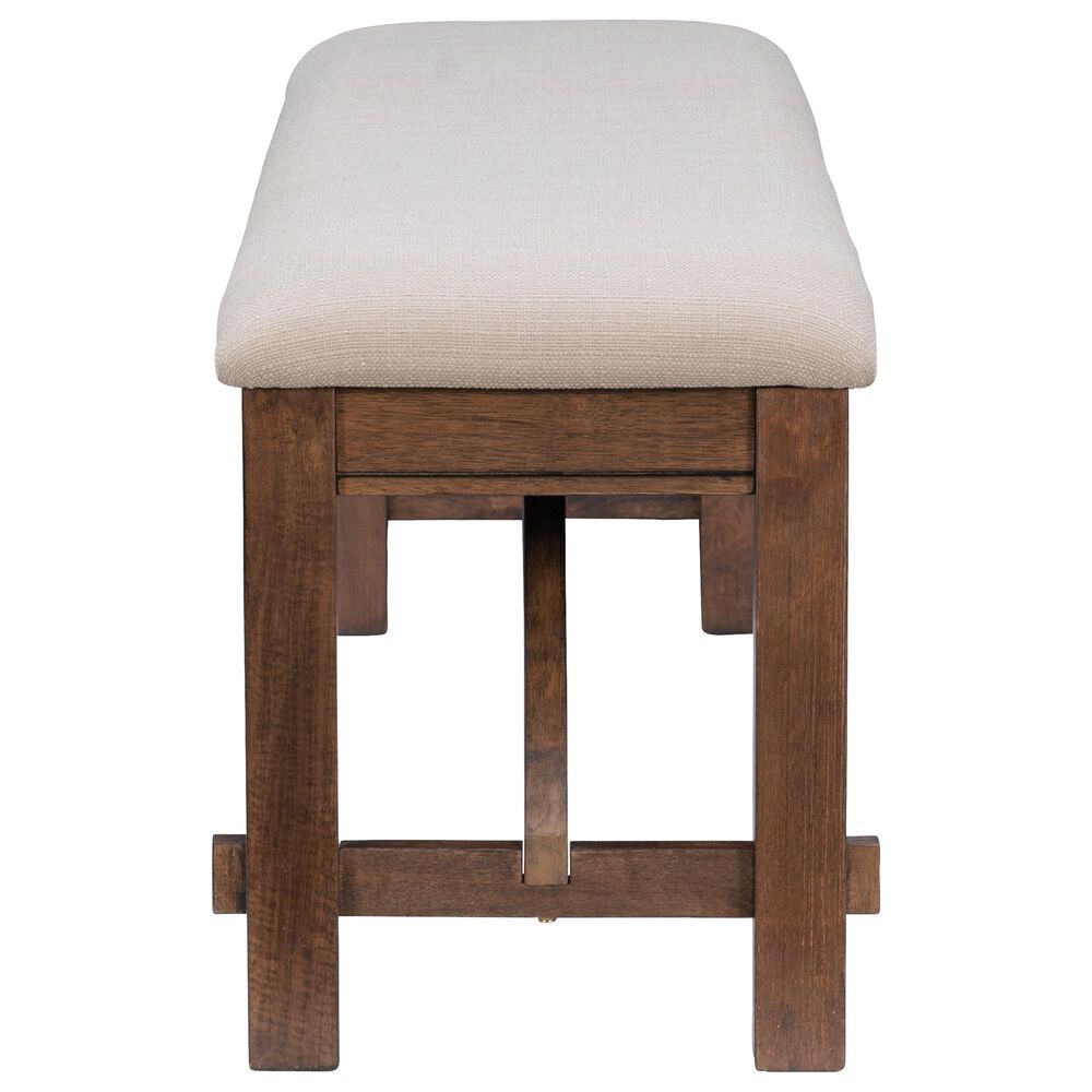 Linon Home Decor Turino Padded Dining Bench in Rustic Umber, , large