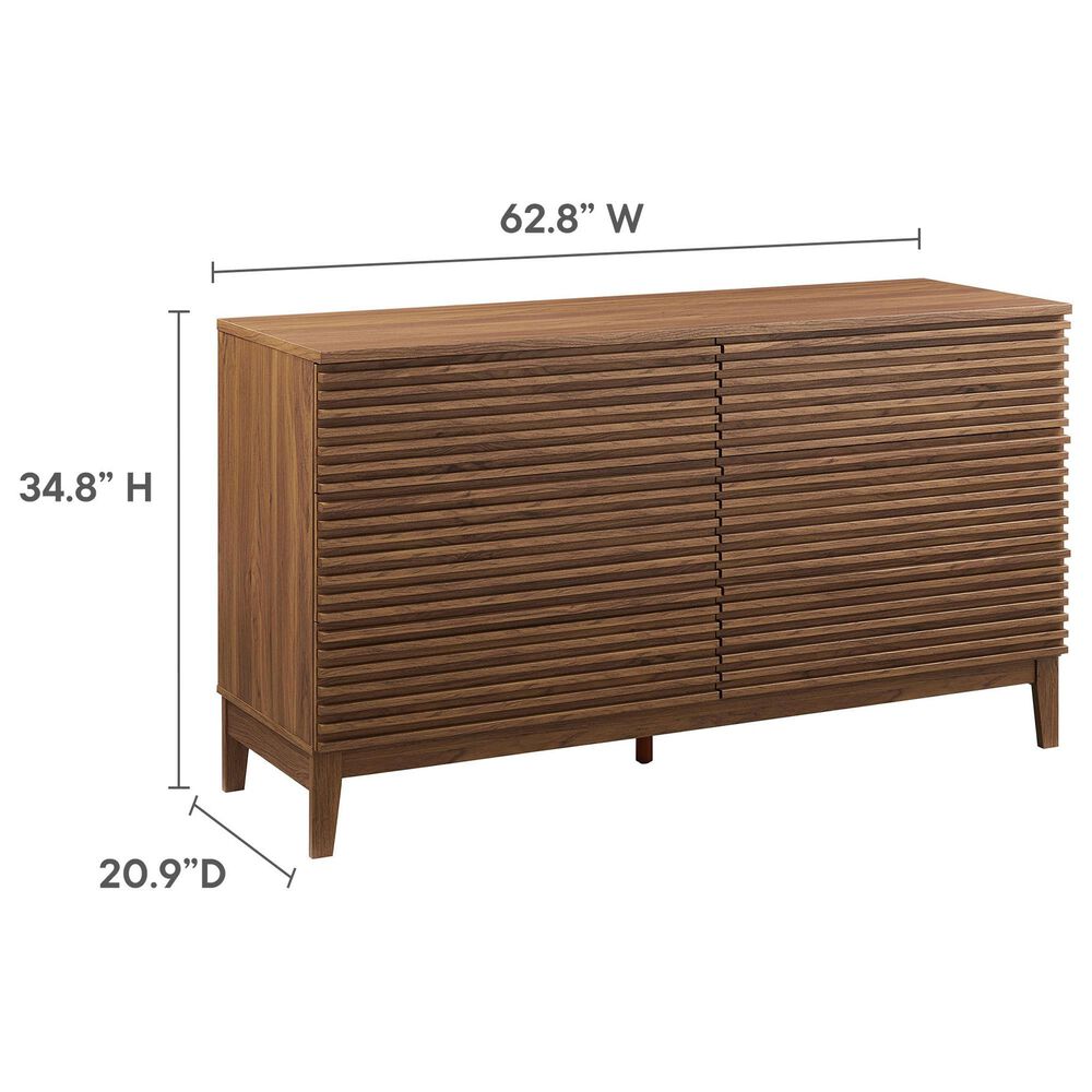 Modway Render 63" 6-Drawer Dresser in Walnut, , large