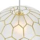 Creative Coop Simone 14" Pendant with Pearly White Shade in Antique Gold, , large