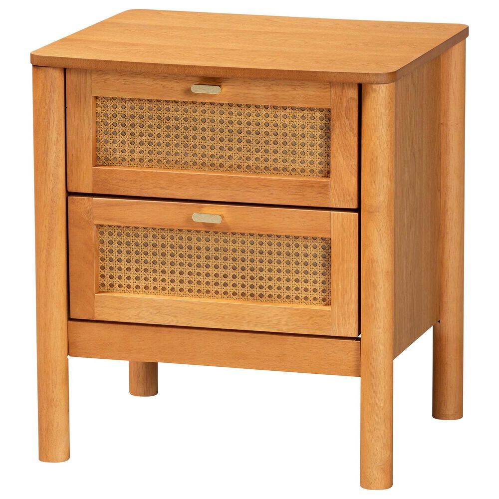 Baxton Studio Jenn 2-Drawer Nightstand in Golden Brown, , large