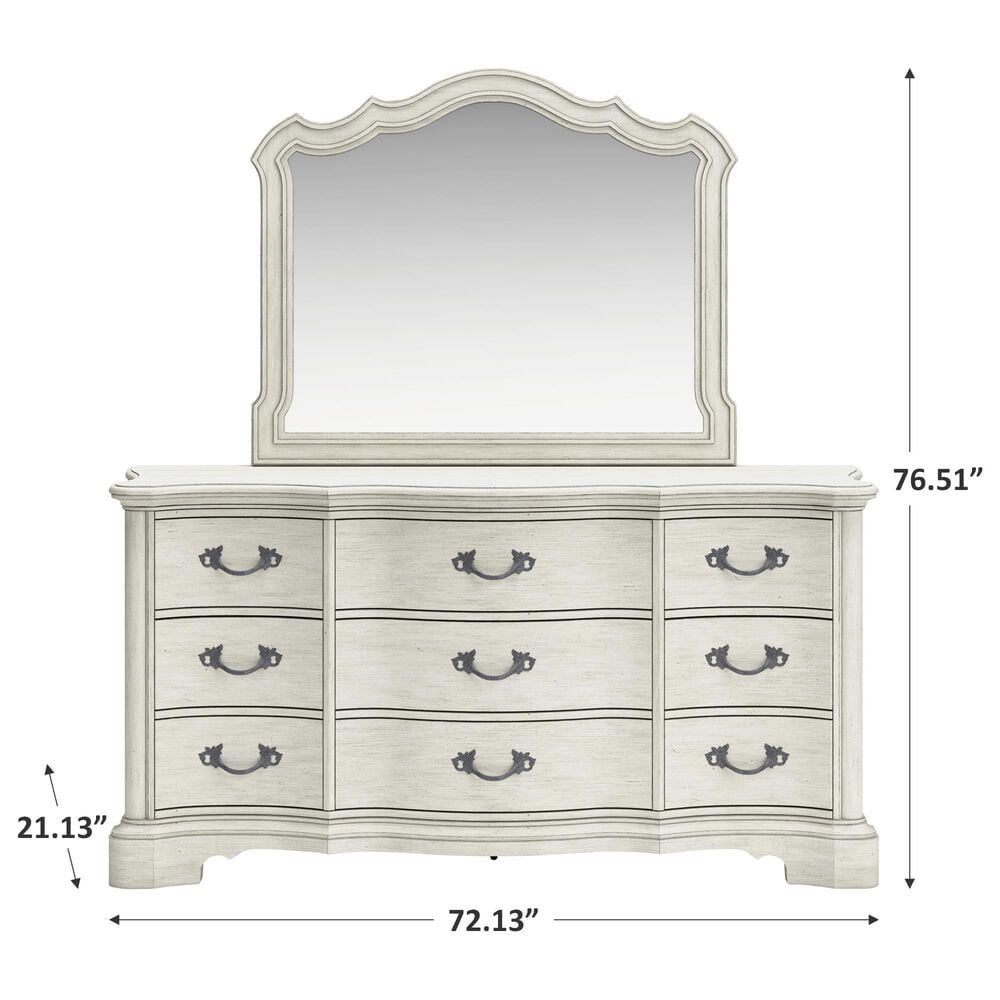 Millenium Arlendyne 9-Drawer Dresser and Mirror in Antique White, , large