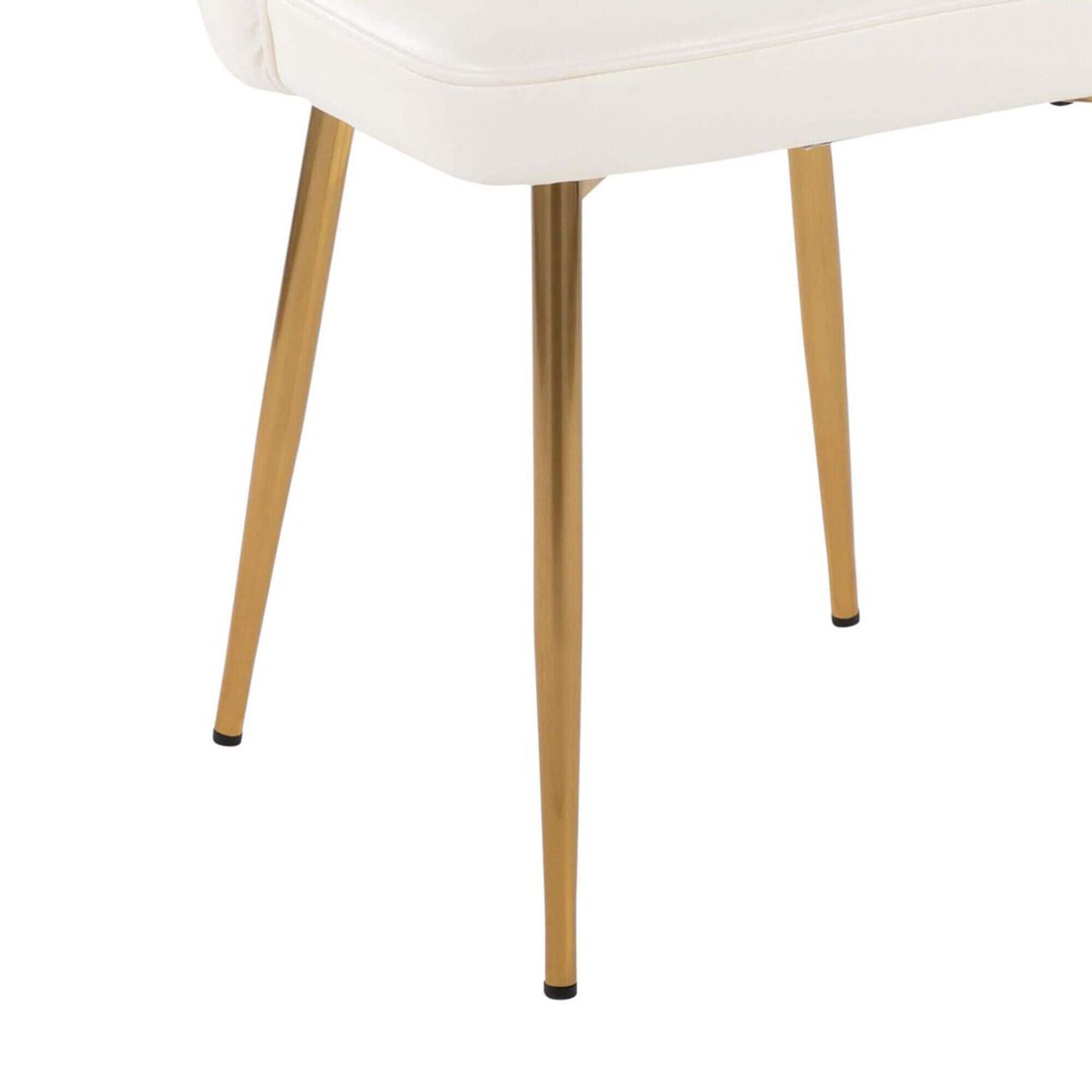 LumiSource Marcel Side Chair with White Faux Leather Cushion in