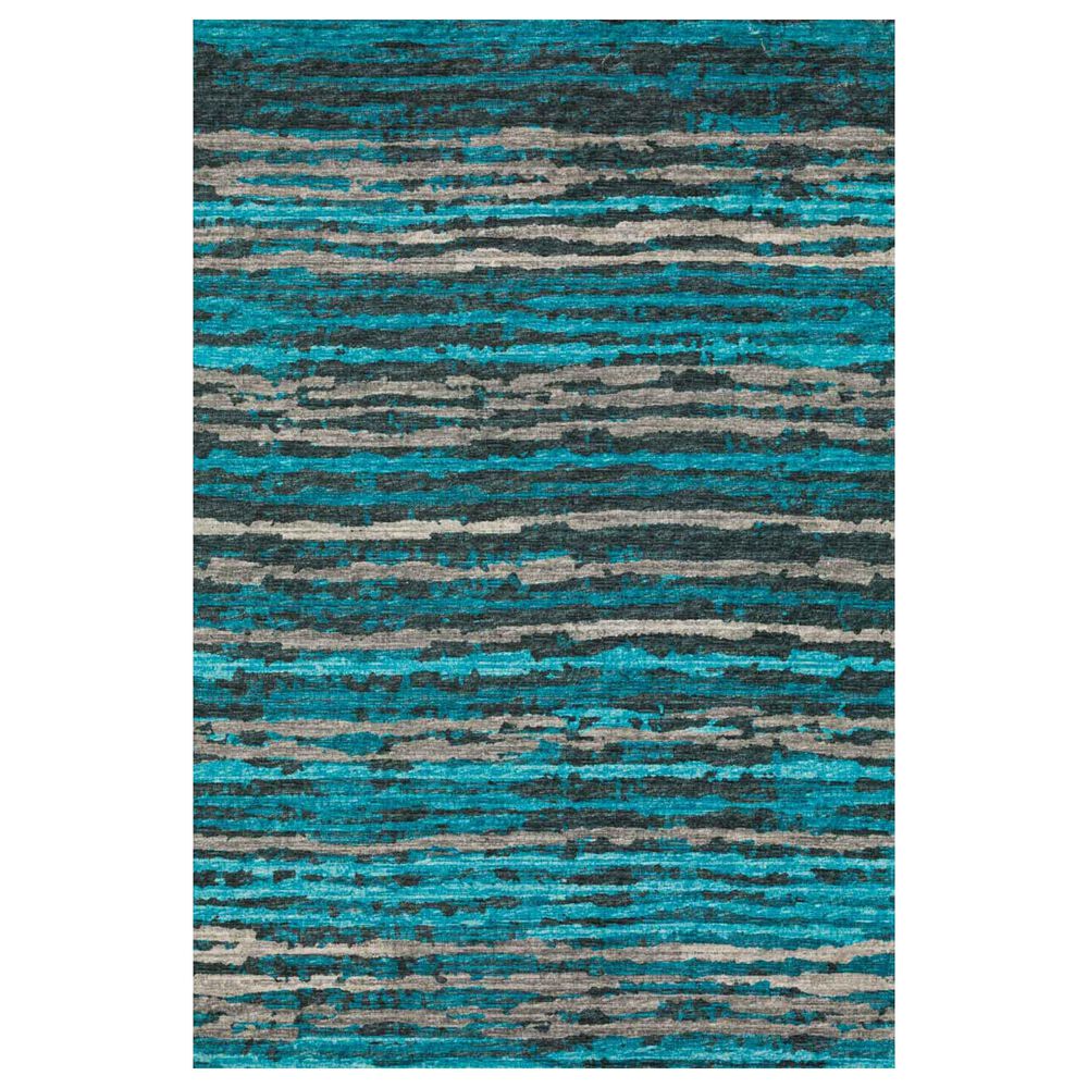 Dalyn Rug Company Brisbane Striped 8" x 10" Teal Area Rug, , large
