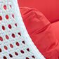 Leisuremod 2-Seat Hanging Egg Swing Chair with Red Cushion in White, , large