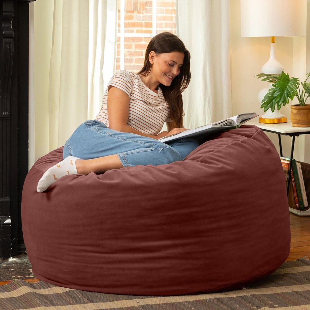 Jaxx Saxx 4&#39; Large Round Bean Bag Chair in Mauve, , large