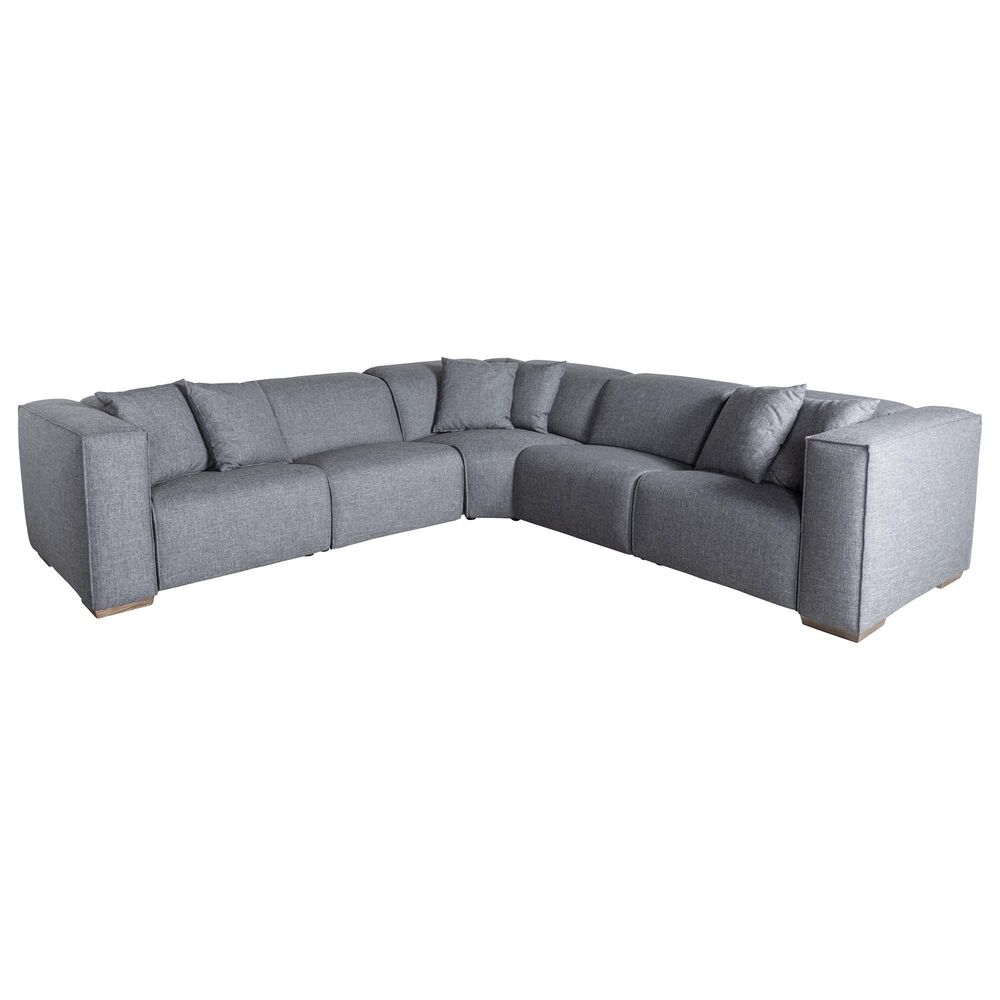 Bernhardt Claire 5-Piece Power Symmetrical Motion Sectional in Blue, , large