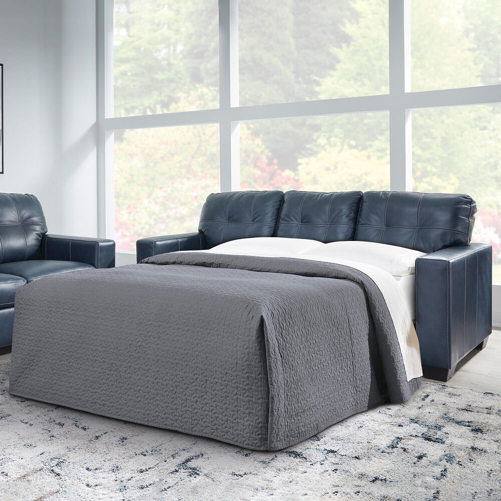 Ashley Santorine Stationary Queen Sofa Sleeper in Ocean, , large
