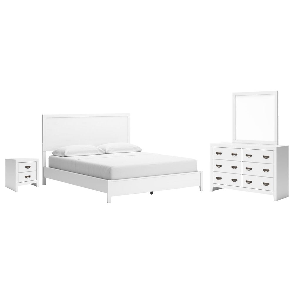Ashley Binterglen 4-Piece King Panel Bedroom Set in White, , large