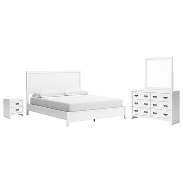 Ashley Binterglen 4-Piece King Panel Bedroom Set in White, , large