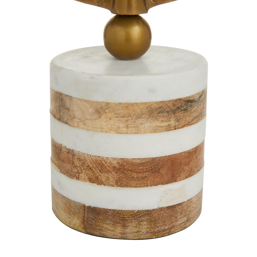 Maple and Jade 8&quot; x 16&quot; Globe in Turquoise, Green, Brass and Natural, , large