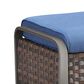 Sunwell Garden Outdoor Ottoman with Navy Cushion in Brown (Set of 2), , large