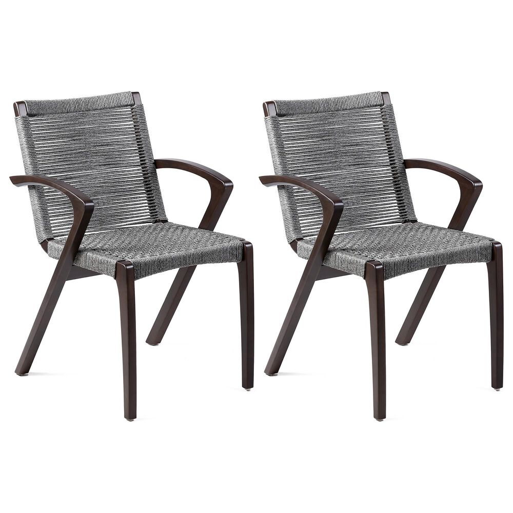 Blue River Nabila Outdoor Dining Chair with Gray Rope in Dark Earth (Set of 2), , large