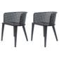 Hearth and Haven Milan Outdoor Dining Chair in Black (Set of 2), , large