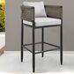 Armen Living Alegria Patio Counter Height Bar Stool with Gray Cushion in Black, , large