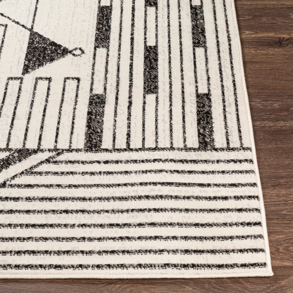 Surya Pisa 6&#39; x 7&#39;9&quot; Black, Gray and Ivory Area Rug, , large