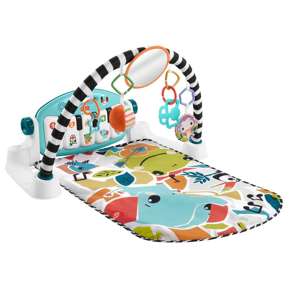 Fisher Price Glow and Grow Kick and Play Piano Gym Baby Playmat with Musical Learning Toy in Blue, , large