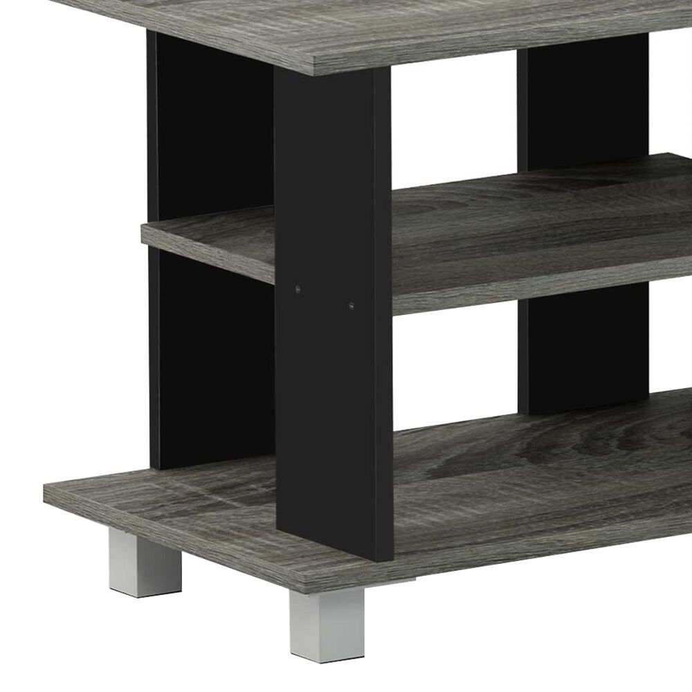 HOMLUX 31.5" Entertainment Center TV Stand with Bin Drawers in French Oak Grey and Black, , large