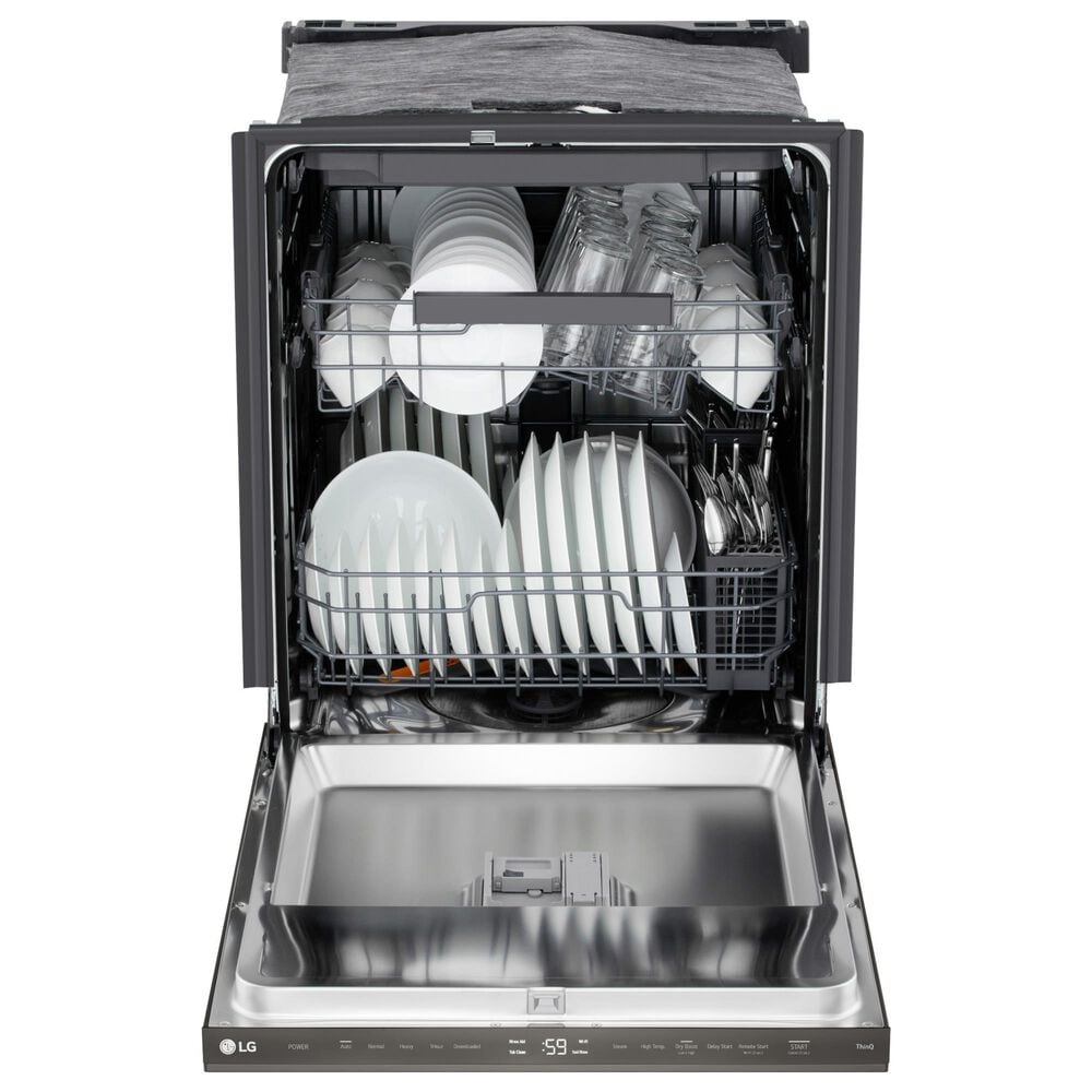 LG 24" Built-In Pocket Handle Dishwasher with SteamAssist in Black Stainless Steel, , large