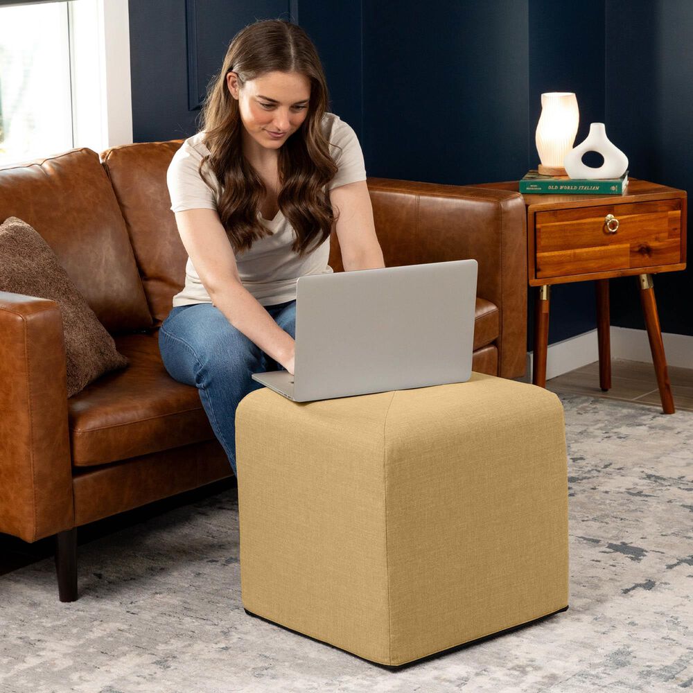 Jaxx Monroe Small Ottoman in Wheat Gold, , large