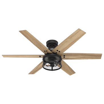 Hunter Houston 52" Ceiling Fan with LED Lights in Matte Black, , large
