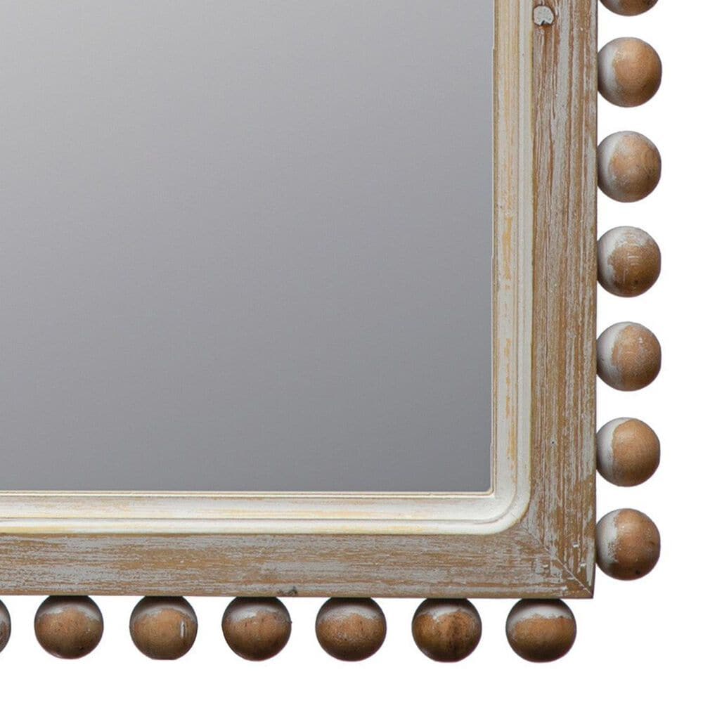 Creative Coop Wood Ball Framed Arched Wall Mirror in Natural, , large