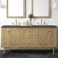 James Martin Vanities Laurent 72" Double Bathroom Vanity in Light Natural Oak with 3 cm Charcoal Soapstone Quartz Top and Rectangular Sinks, , large