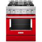 KitchenAid 4.1 Cu. Ft. Freestanding Gas Range with True Convection in Passion Red, , large