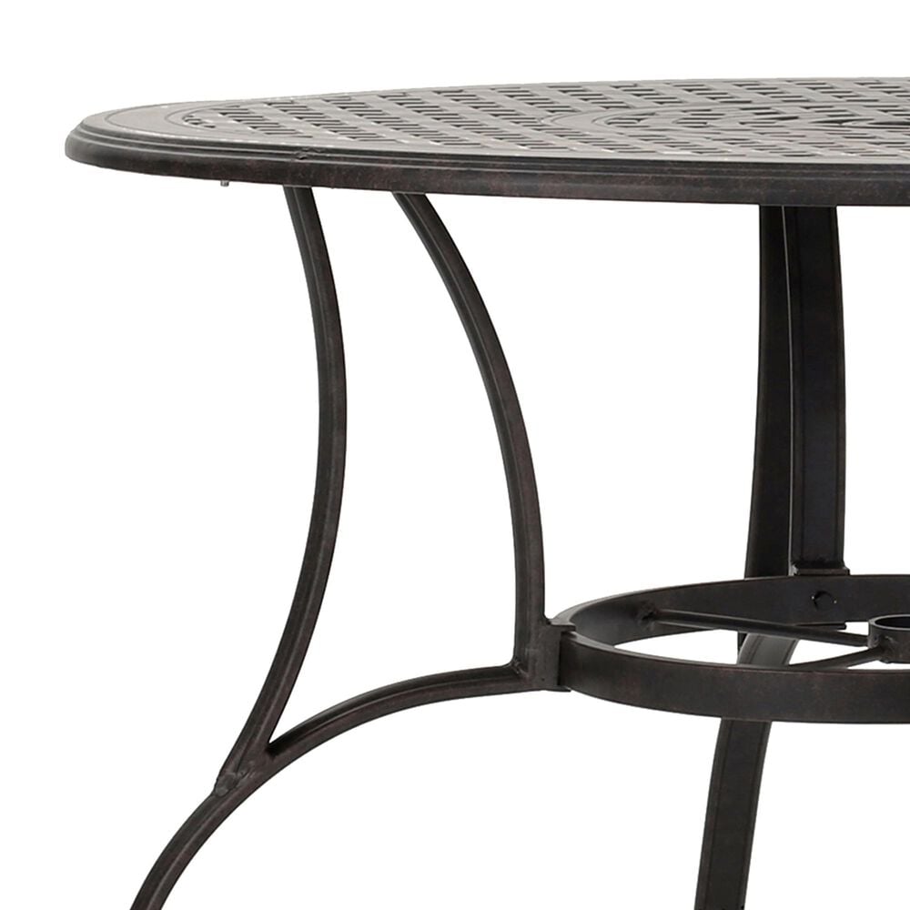 Hearth and Haven Outdoor Cast Aluminum Circular Dining Table with Curved Legs in Bronze, , large