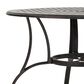 Hearth and Haven Outdoor Cast Aluminum Circular Dining Table with Curved Legs in Bronze, , large