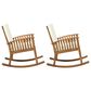 Noble House Delilah Patio Rocking Chair with Cream Cushion in Brown Patina (Set of 2), , large