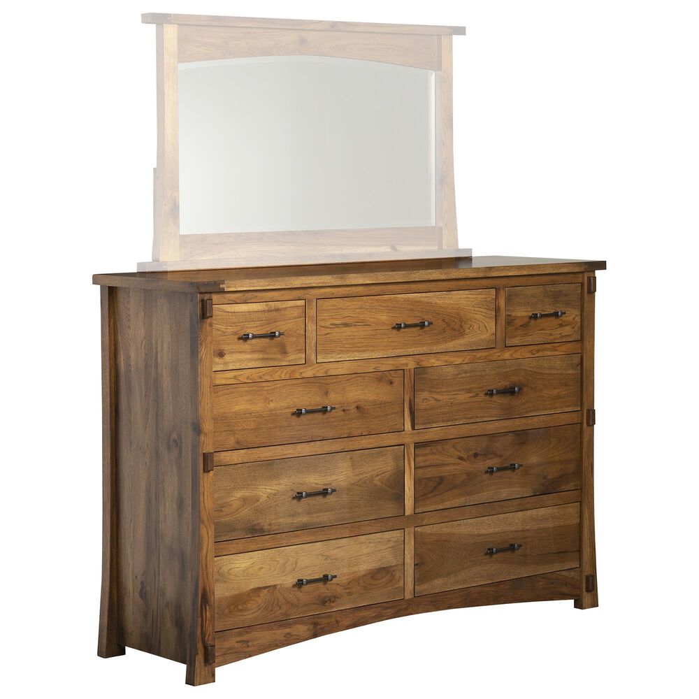 Briarwood LLC Jack and Jill 9 Drawer Dresser Only in Rustic Hickory Cappuccino, , large