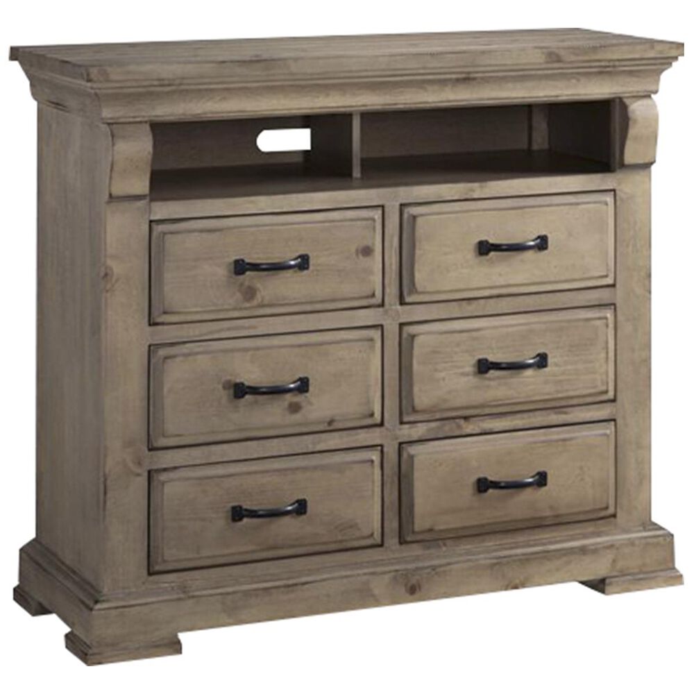 Hickory Point Everly 6 Drawer Media Chest in Natural, , large