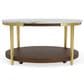 Riverside Furniture Emery Round Cocktail Table in Smoked Cherry and Bronze, , large